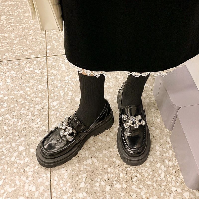 Clarex Flat Leather -kengät - Musta