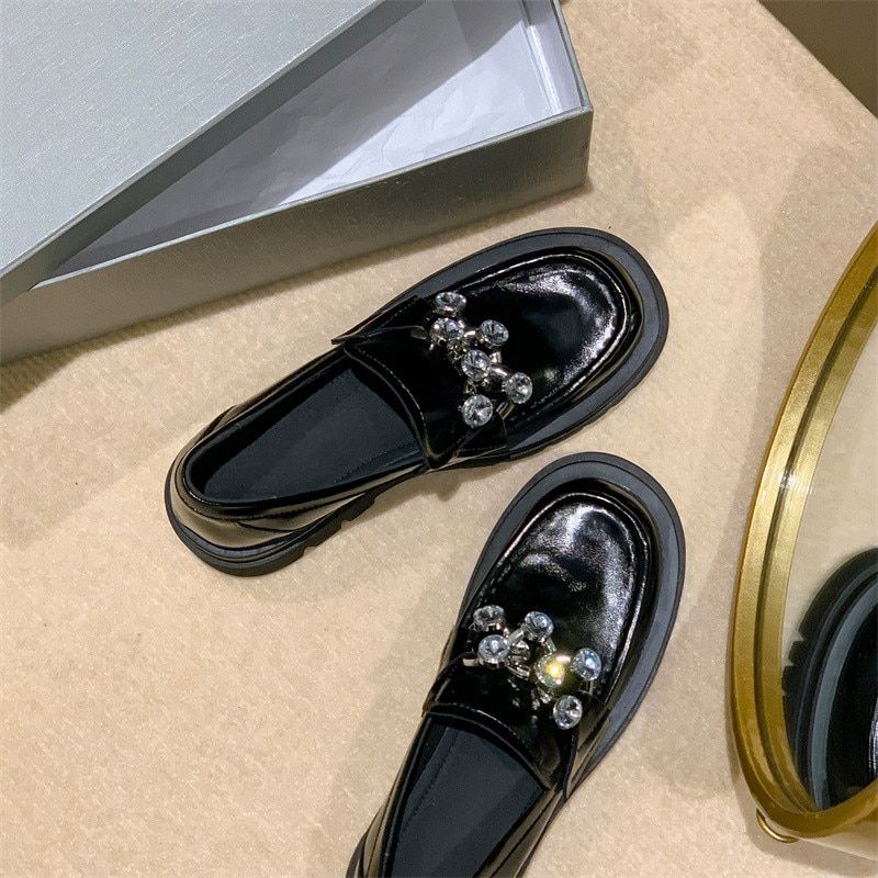 Clarex Flat Leather -kengät - Musta