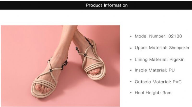 Claritza Naisten Nahkasandaalit - Beige