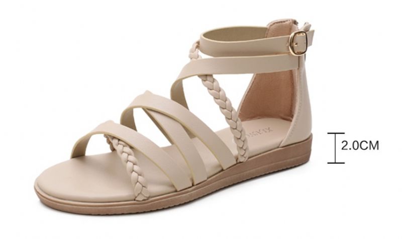 Claudi Naisten Cross Strap Litteät Sandaalit - Musta