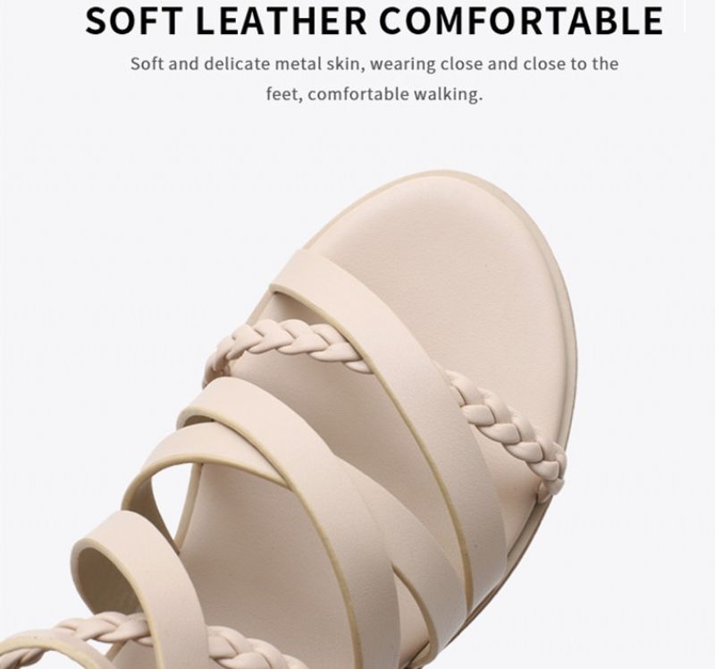 Claudi Naisten Cross Strap Litteät Sandaalit - Musta