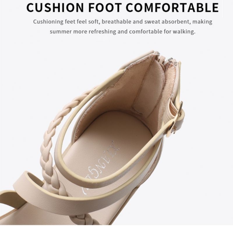 Claudi Naisten Cross Strap Litteät Sandaalit - Musta
