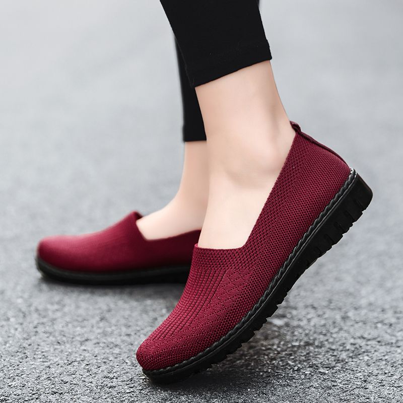 Claudia Naisten Hengittävät Mukavat Slip-on Loafer-kengät - Punainen