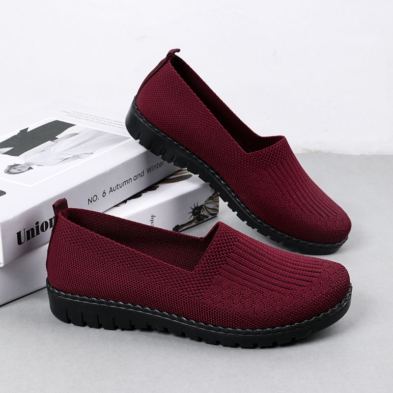 Claudia Naisten Hengittävät Mukavat Slip-on Loafer-kengät - Punainen