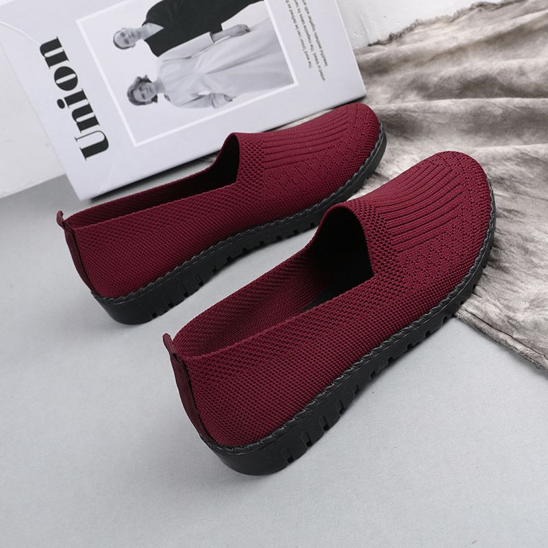 Claudia Naisten Hengittävät Mukavat Slip-on Loafer-kengät - Punainen