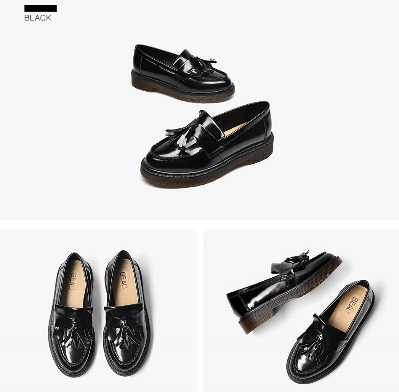 Claudy Naisten Tasaiset Loaferit Alustalla - Musta