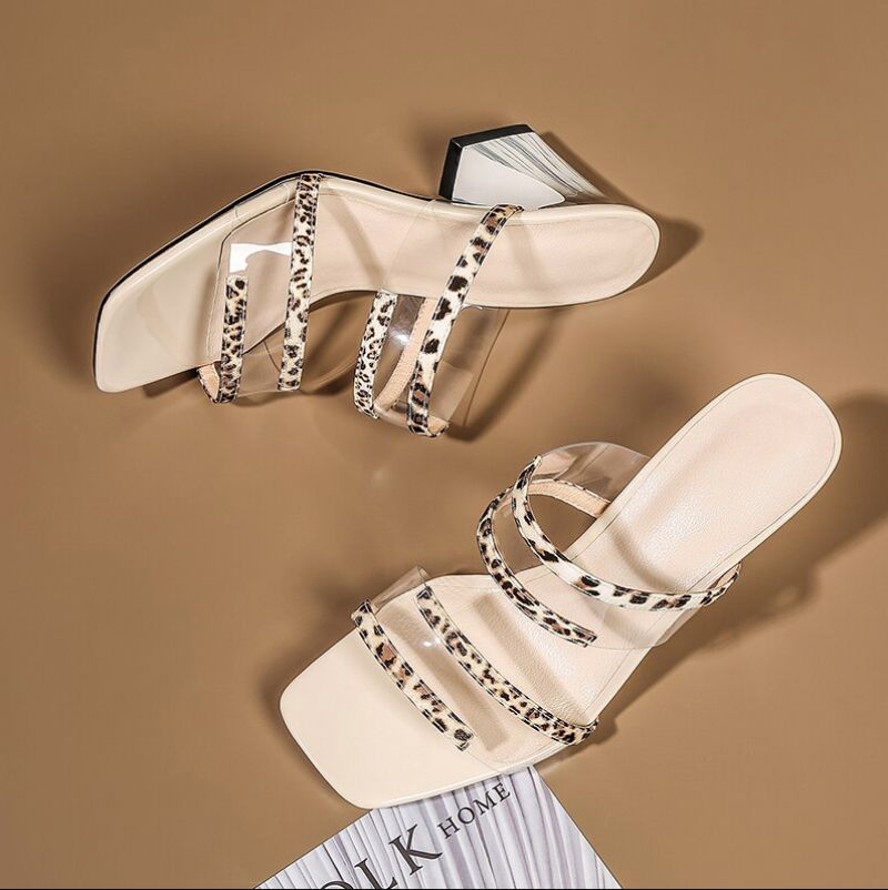 Coral High Heel Open Toe Sandaalit - Aprikoosi