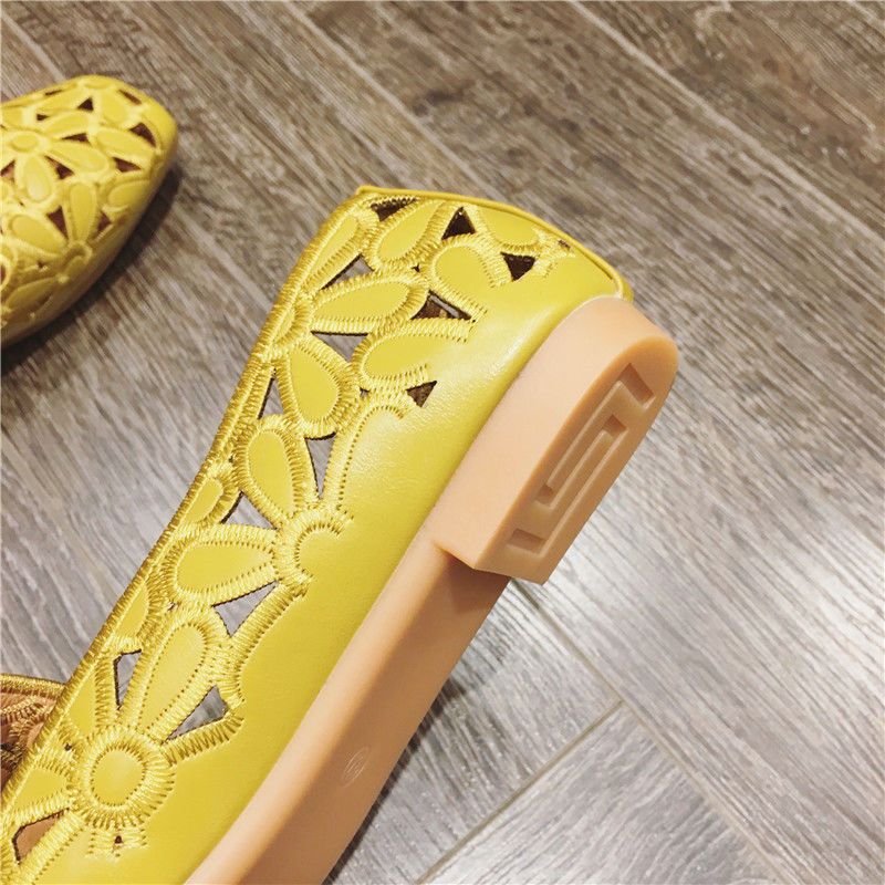 Delu Naisten Nahkaiset Loafer-kengät - Beige Hollow