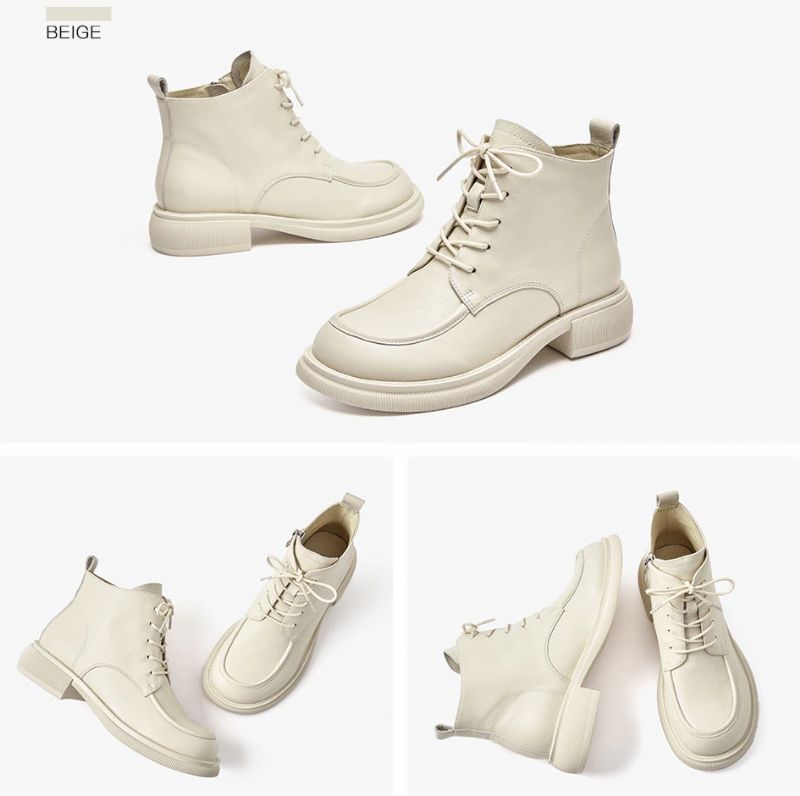 Denis Naisten Nahkasaappaat - Beige