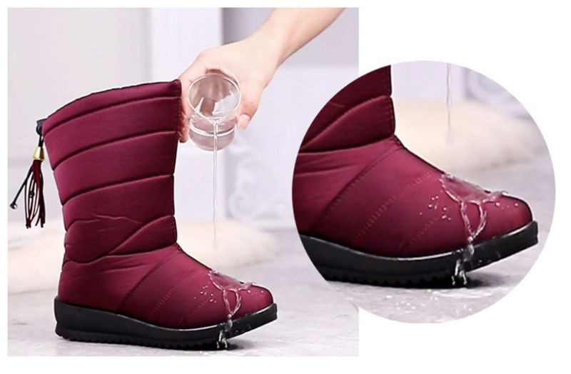 Devany Boots Mid Calf - Viininpunainen