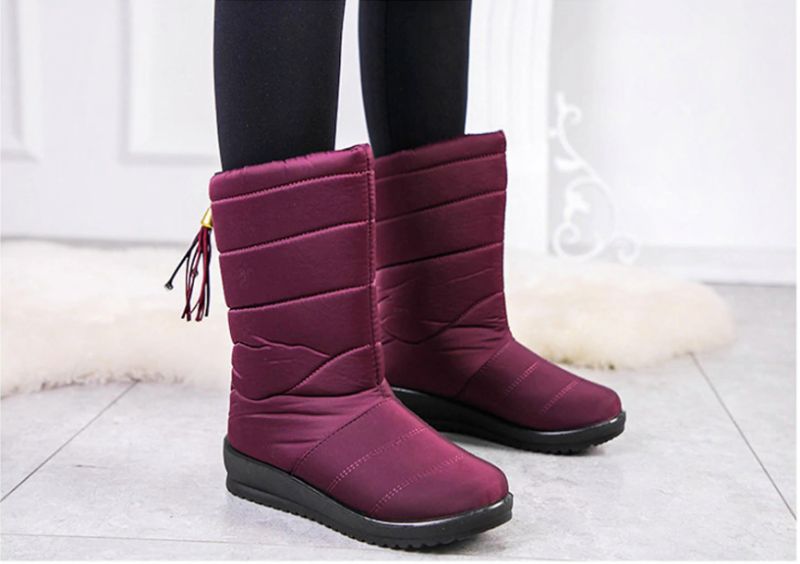 Devany Boots Mid Calf - Viininpunainen