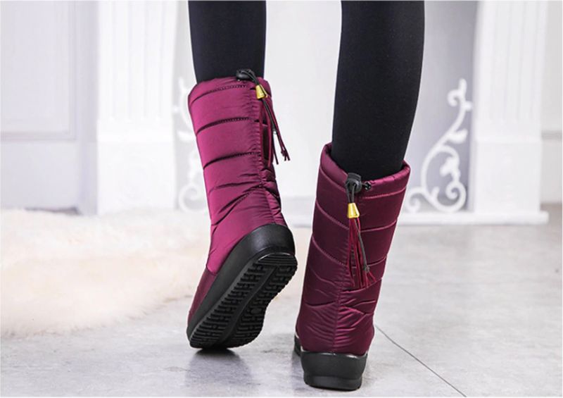 Devany Boots Mid Calf - Viininpunainen