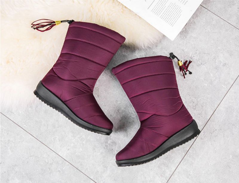Devany Boots Mid Calf - Viininpunainen