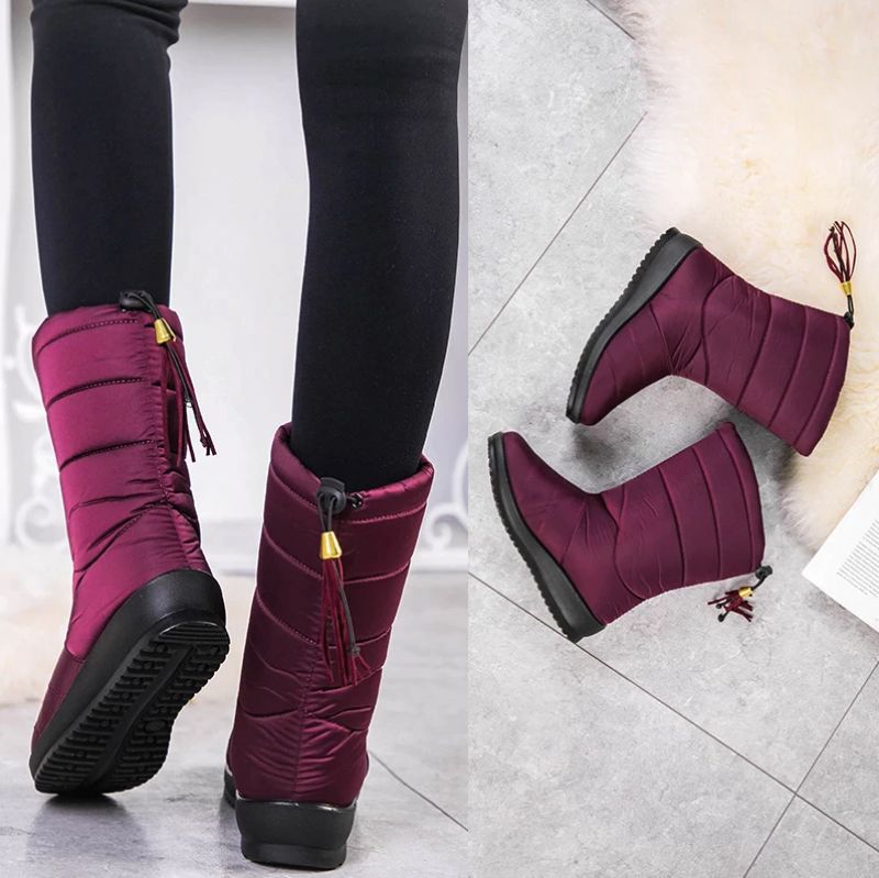 Devany Boots Mid Calf - Viininpunainen