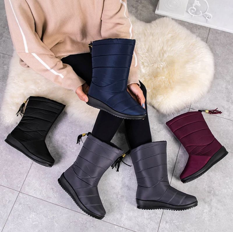 Devany Boots Mid Calf - Viininpunainen