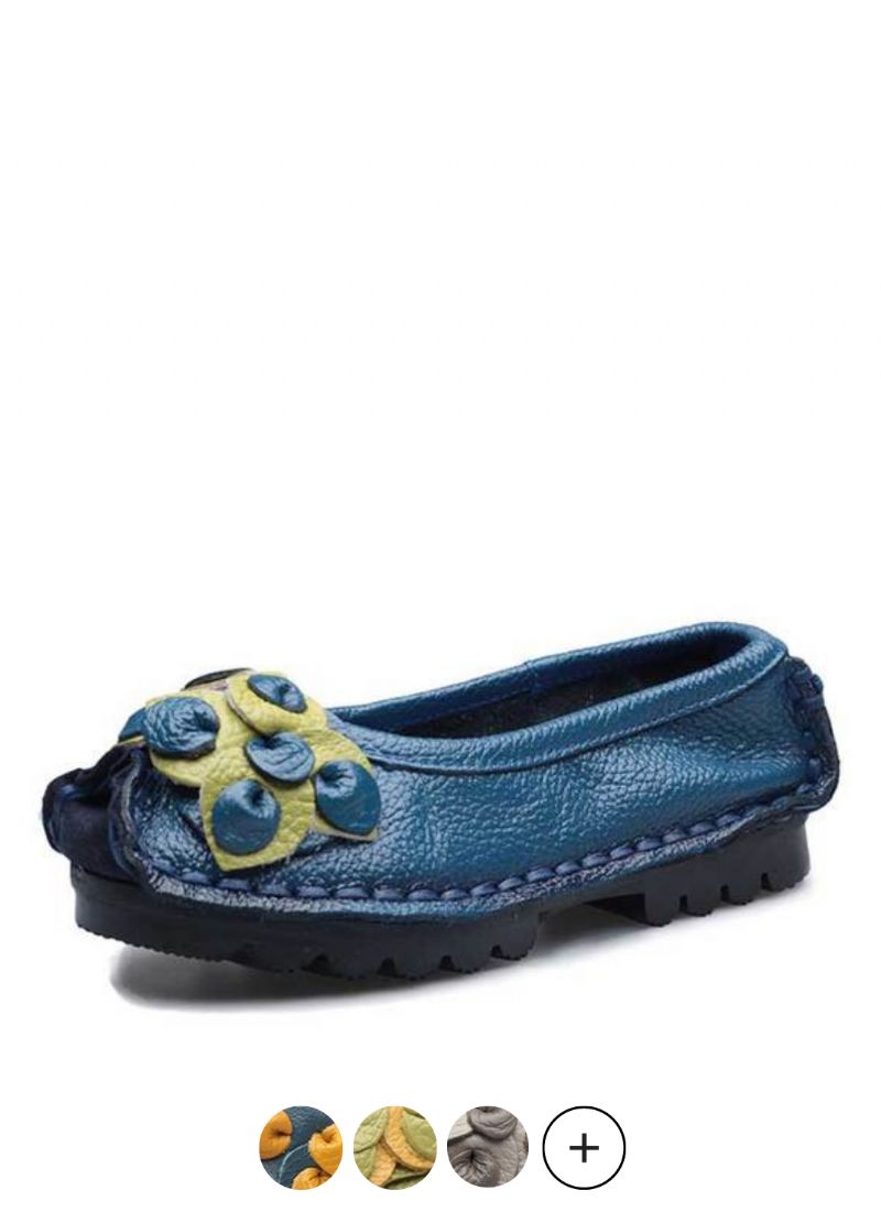 Dina Naisten Litteät Nahkaiset Loafer-kengät