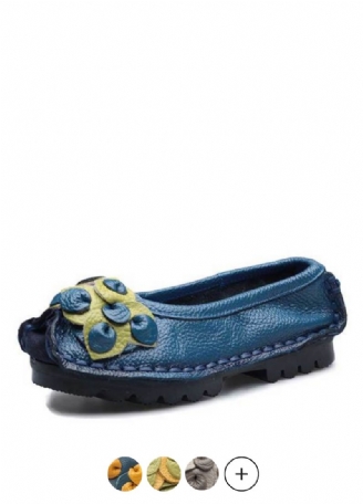 Dina Naisten Litteät Nahkaiset Loafer-kengät
