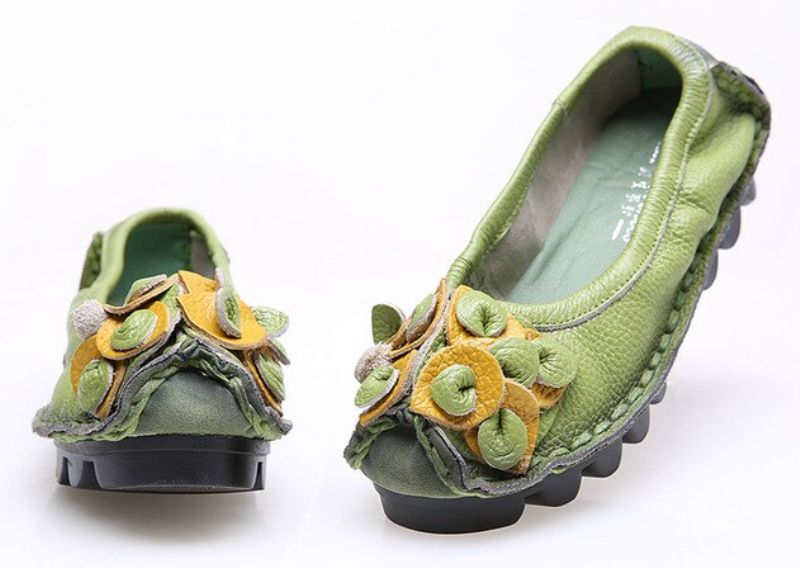 Dina Naisten Litteät Nahkaiset Loafer-kengät - Sininen