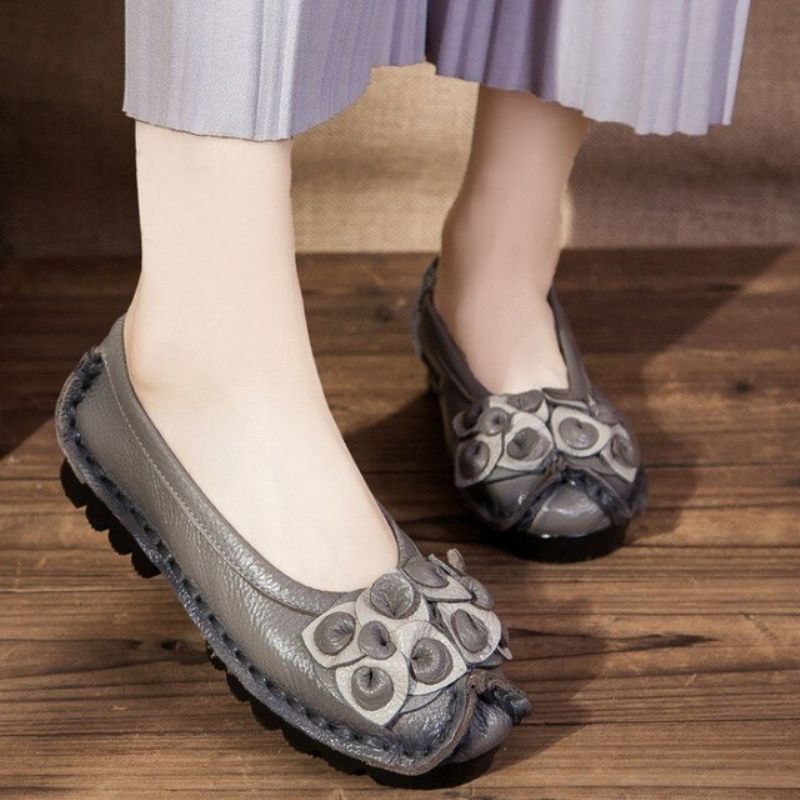 Dina Naisten Litteät Nahkaiset Loafer-kengät - Sininen