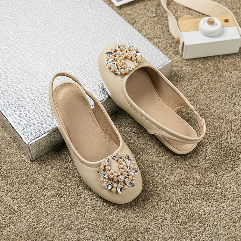 Dinahin Tyttöjen Litteät Kengät - Beige