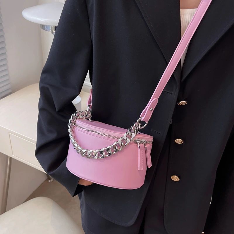 Donna Naisten Mini Nahkaketjukäsilaukku - Beige