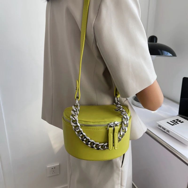 Donna Naisten Mini Nahkaketjukäsilaukku - Beige