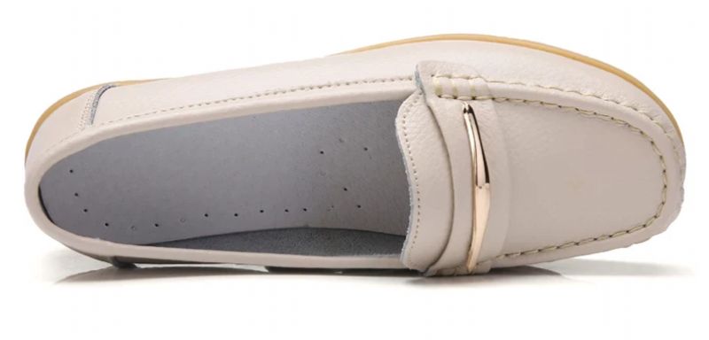 Edna Naisten Aito Nahkakengät Flat Loafer Kevätsyksy - Valkoinen