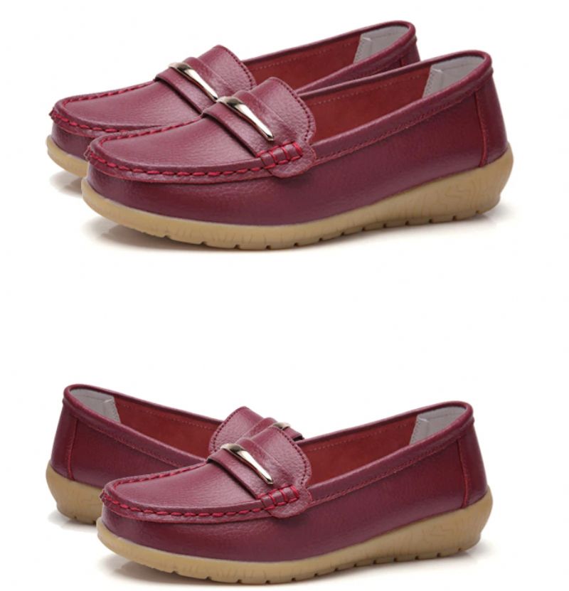 Edna Naisten Aito Nahkakengät Flat Loafer Kevätsyksy - Valkoinen