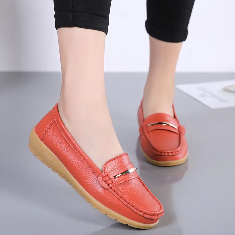 Edna Naisten Aito Nahkakengät Flat Loafer Kevätsyksy - Valkoinen
