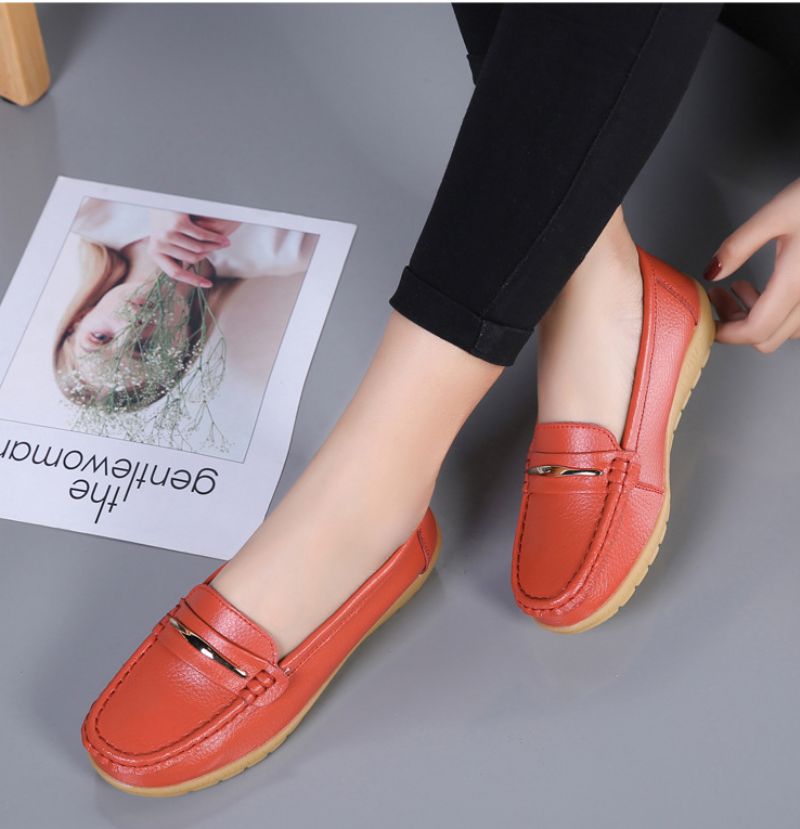 Edna Naisten Aito Nahkakengät Flat Loafer Kevätsyksy - Valkoinen