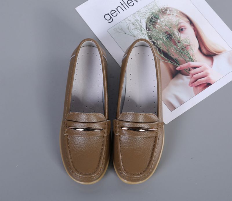 Edna Naisten Aito Nahkakengät Flat Loafer Kevätsyksy - Valkoinen