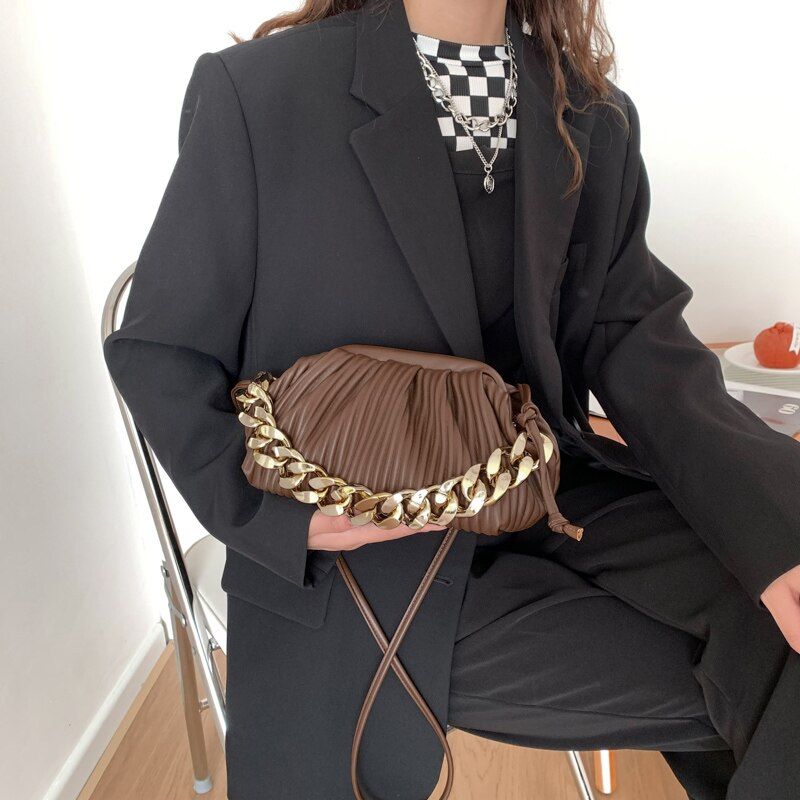 Eimy Naisten Paksuketjuinen Crossbody Käsilaukku - Iso Vihreä