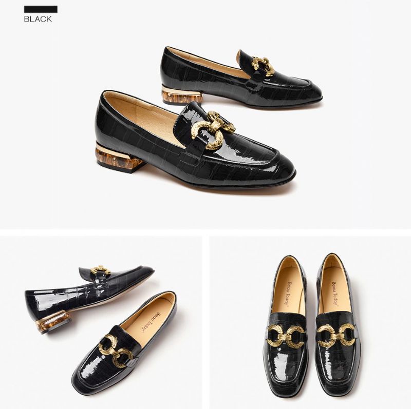 Eleanor Naisten Kiiltonahkaiset Loafer-kengät - Musta