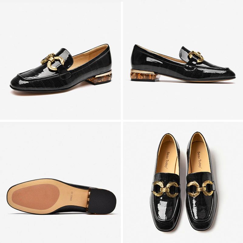 Eleanor Naisten Kiiltonahkaiset Loafer-kengät - Musta