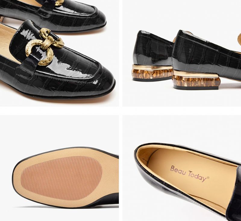 Eleanor Naisten Kiiltonahkaiset Loafer-kengät - Musta
