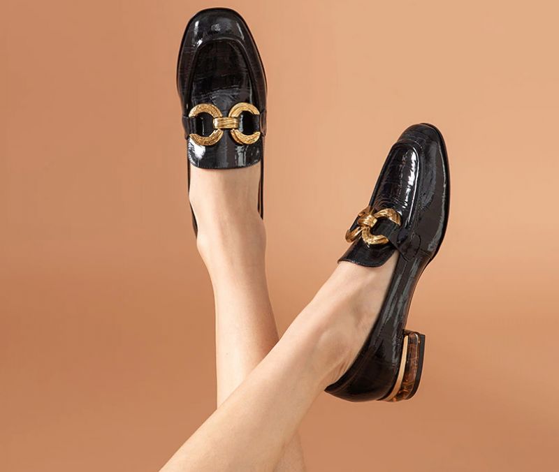 Eleanor Naisten Kiiltonahkaiset Loafer-kengät - Musta