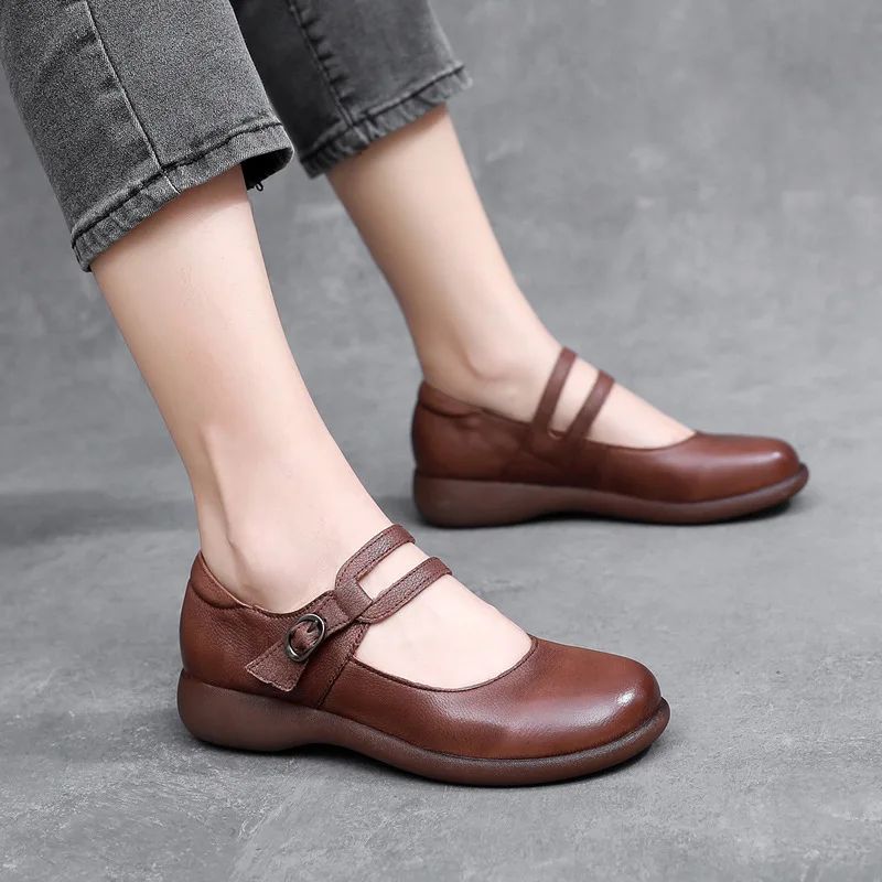 Elida Naisten Nahkainen Loafer - Ruskea