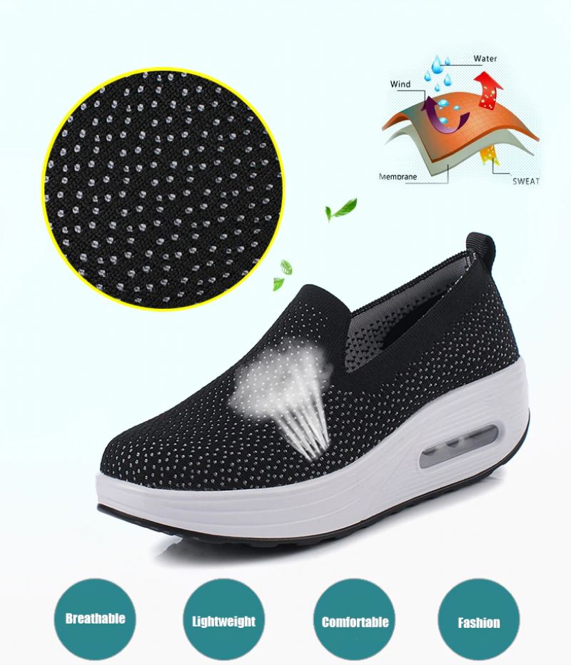 Elmira Naisten Slip-on Platform-kengät - Musta