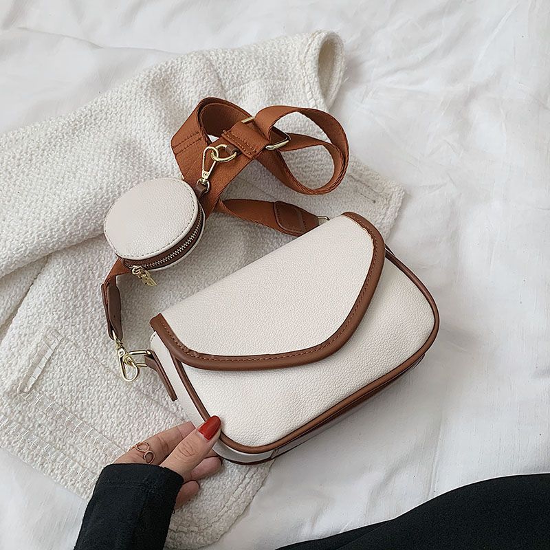 Eloisa Naisten Designer Pyöreä Nahkainen Käsilaukku - Beige Ruskealla