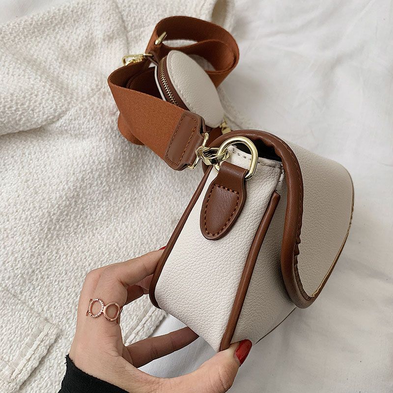 Eloisa Naisten Designer Pyöreä Nahkainen Käsilaukku - Beige Ruskealla