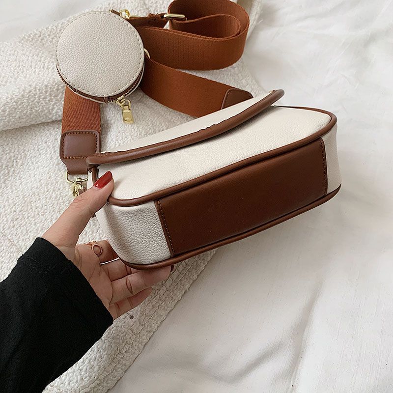 Eloisa Naisten Designer Pyöreä Nahkainen Käsilaukku - Beige Ruskealla