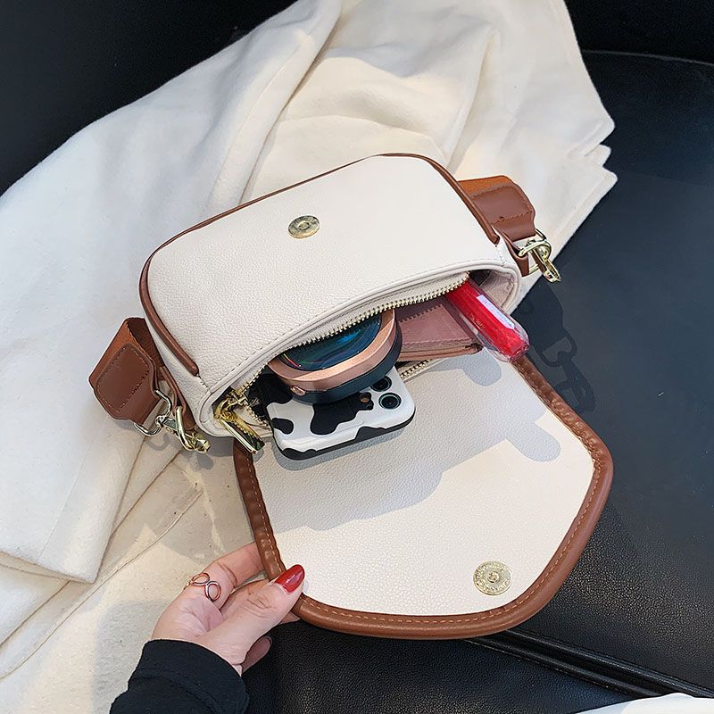 Eloisa Naisten Designer Pyöreä Nahkainen Käsilaukku - Beige Ruskealla