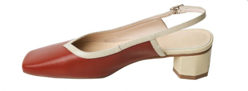 Emilia Naisten Nahkaiset Neliömäiset Sandaalit - Beige