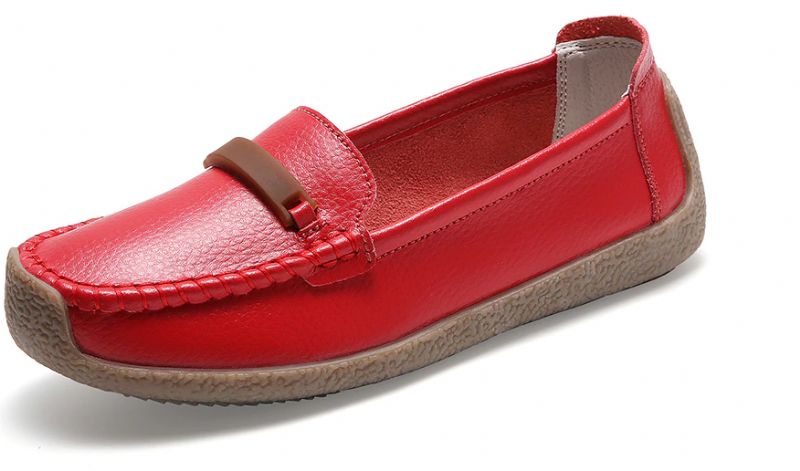 Enzo Naisten Litteät Nahkaiset Loafer-kengät - Harmaa