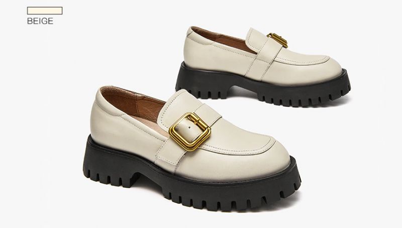 Esma Naisten Nahkainen Loafer - Beige