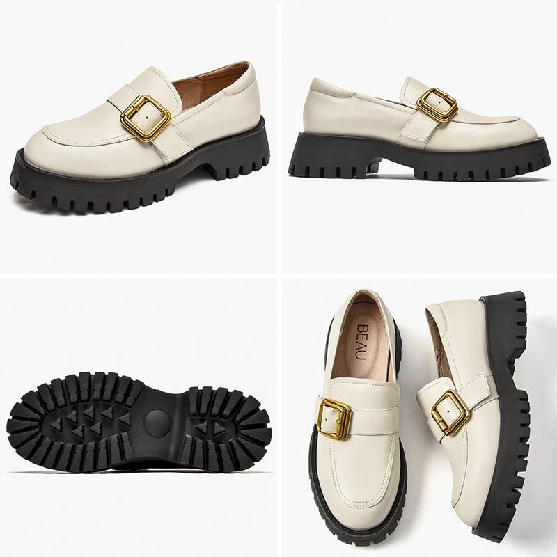 Esma Naisten Nahkainen Loafer - Beige