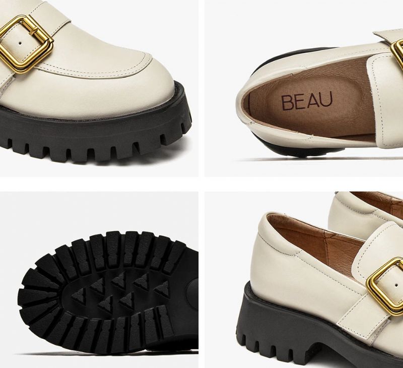Esma Naisten Nahkainen Loafer - Beige
