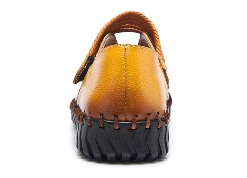Felipa Naisten Litteät Nahkaiset Loafer-kengät - Keltainen