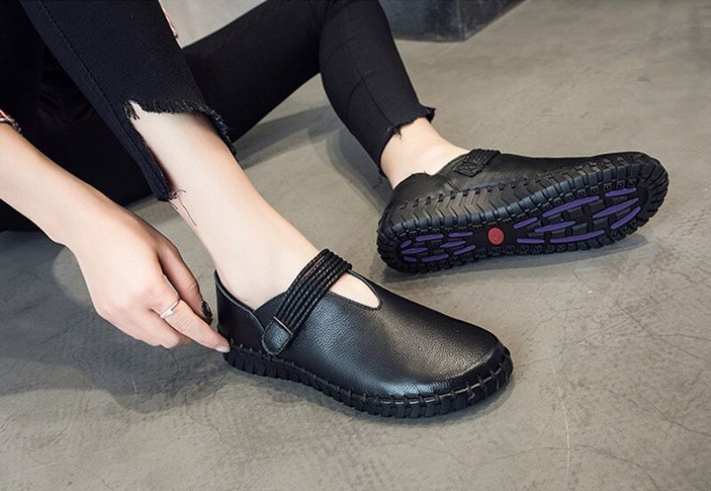 Felipa Naisten Litteät Nahkaiset Loafer-kengät - Keltainen