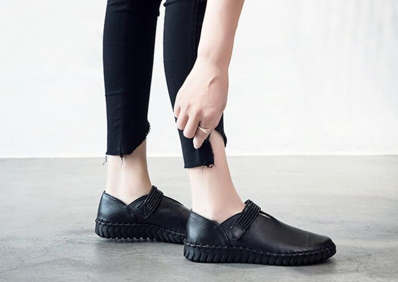 Felipa Naisten Litteät Nahkaiset Loafer-kengät - Keltainen